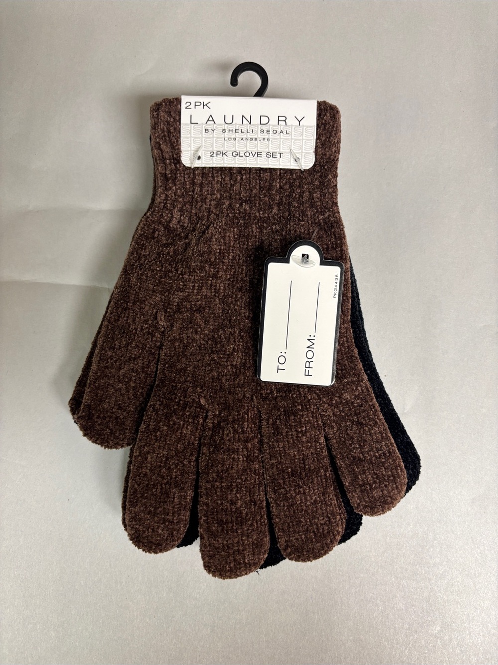 New Laundry Gloves 2 Pairs Set Women’s Brown & Black Knit Casual Winter Outdoors